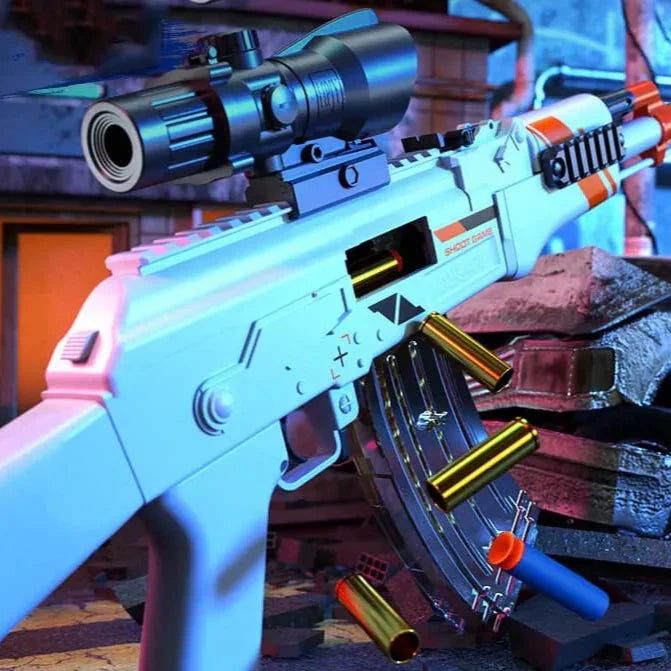 Nerf Shell Drop AKM 39.4 Inches Manual Shell Ejecting Nerf Rifle – rnguk