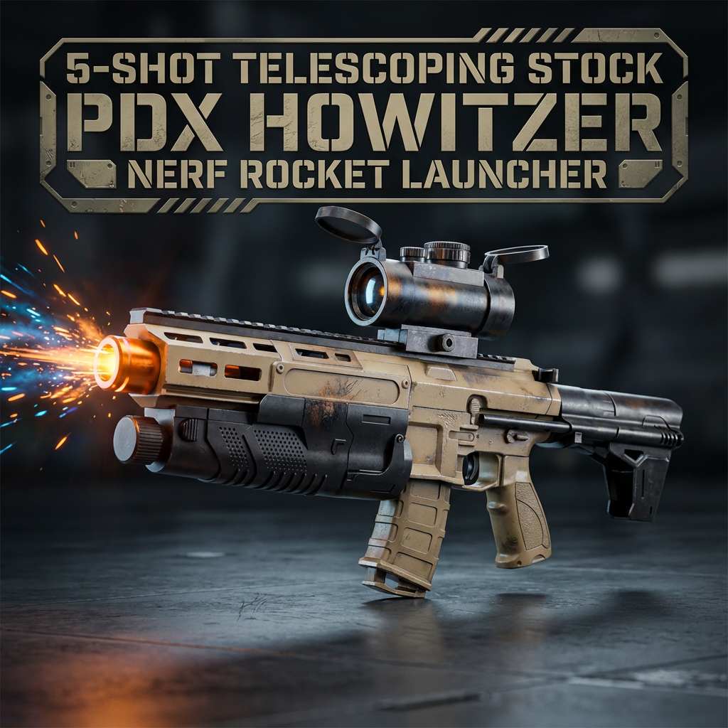Howzer Rocket 5-Shot Telescoping Stock PDX Howitzer Nerf Rocket Launcher – rnguk