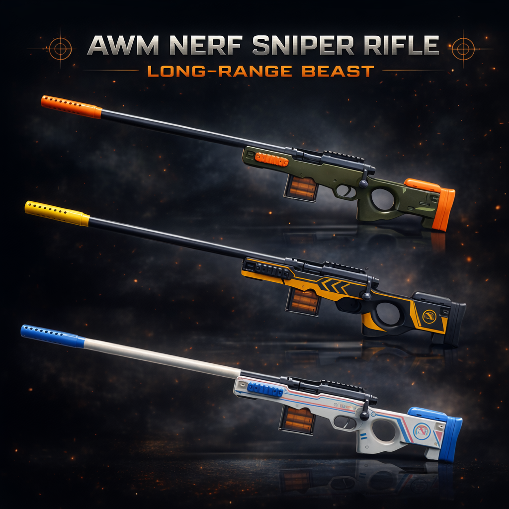 AWM Nerf Sniper Rifle - 108cm Foam Dart Toy Gun with Scope & Bipod – rnguk