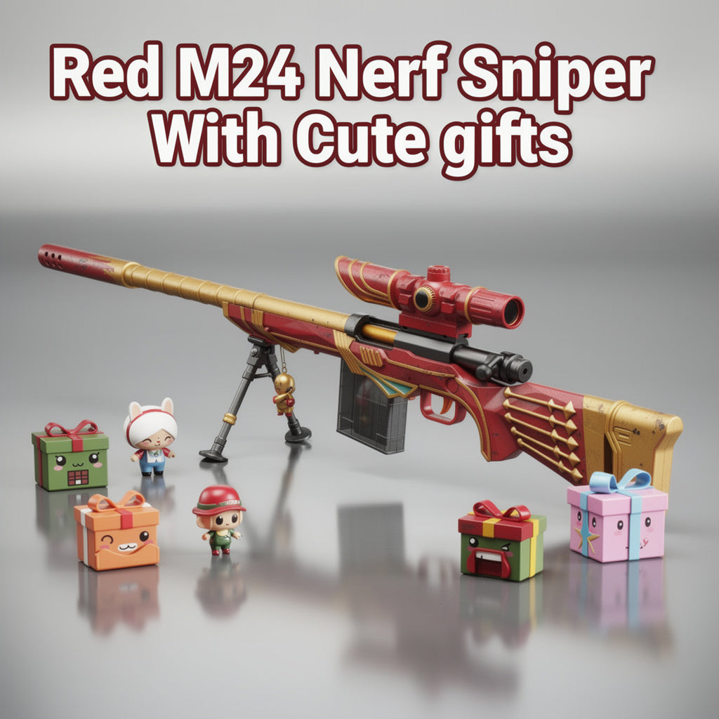 Red M24 Sniper Nerf Gun with Charm - Manual Toy Rifle – rnguk