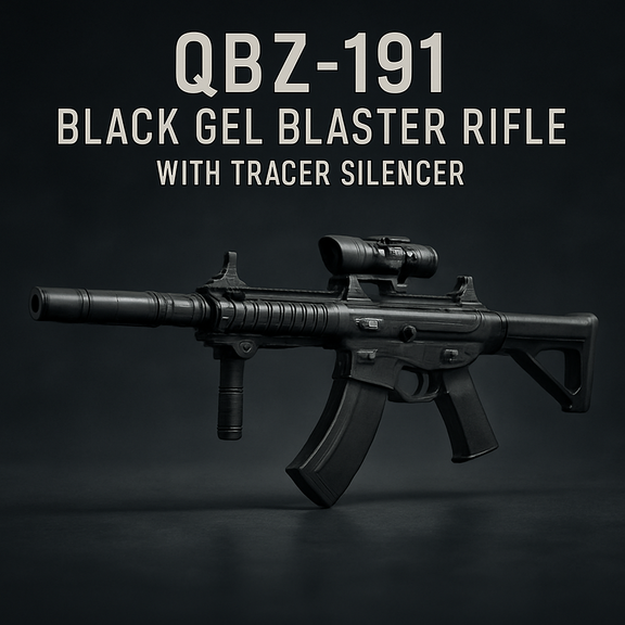 QBZ-191 Black Gel Blaster Rifle With Tracer Silencer – rnguk